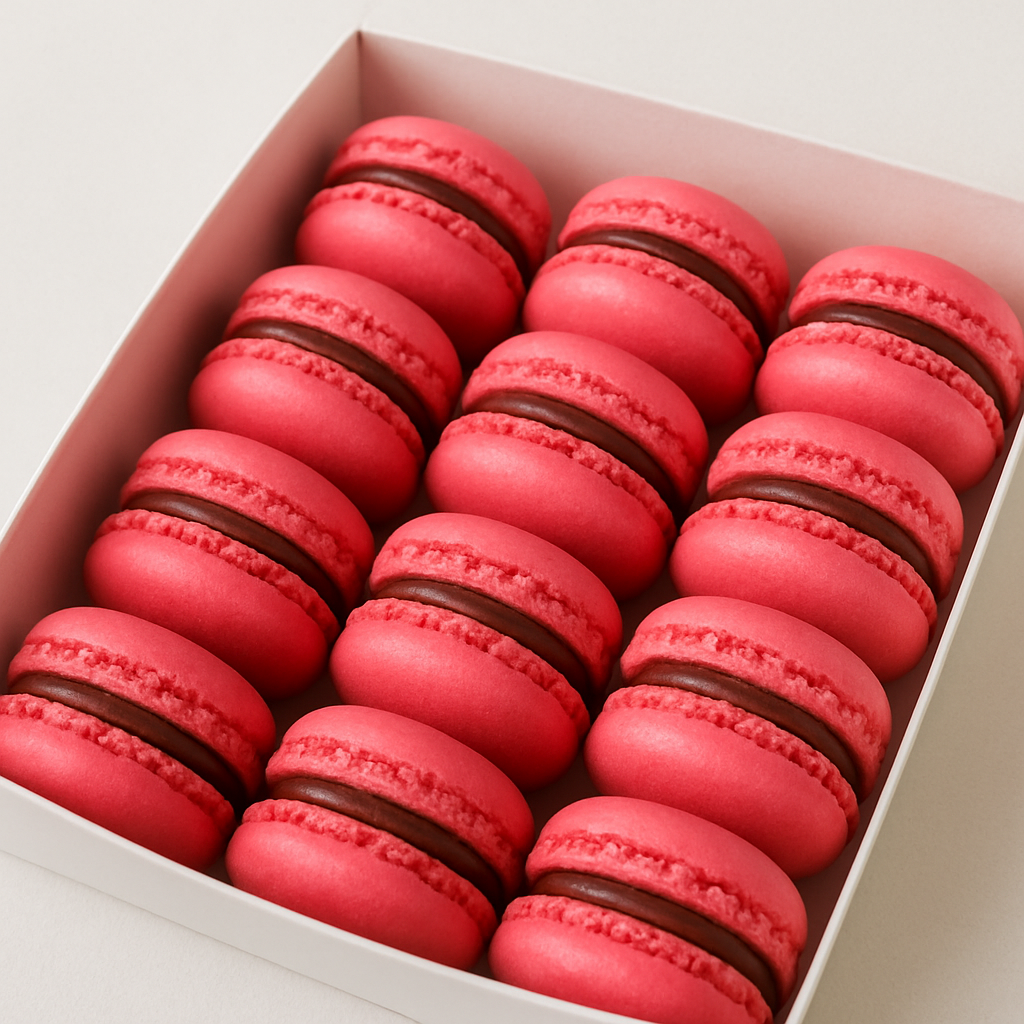 Chocolate Raspberry Macarons (Box of 12)